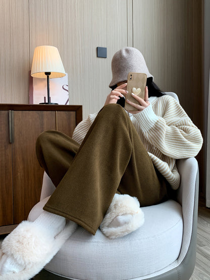 Wijde pantalon met fleece voering