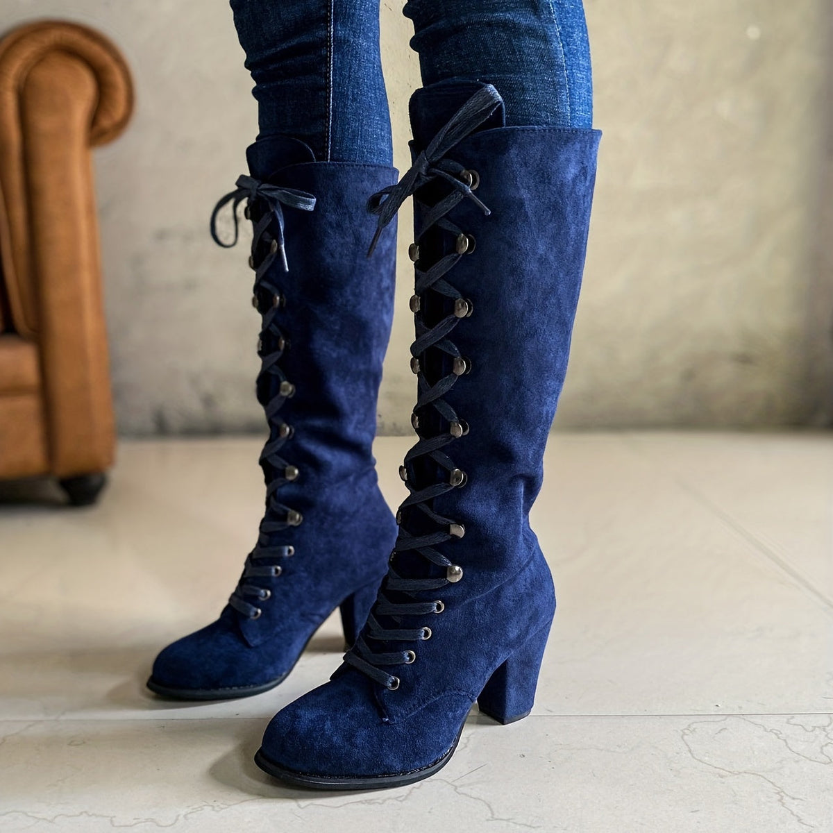 Clarissa | Lace-Up Knee-High Boots
