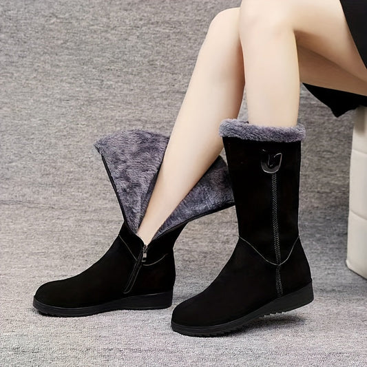 Annalise | Fur-Trimmed Mid-Calf Boots