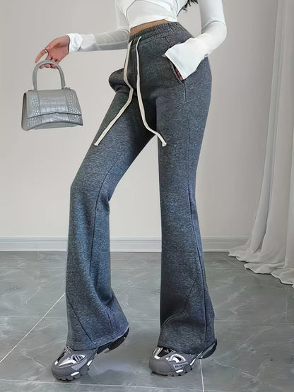 Uitlopende loungebroek met hoge taille