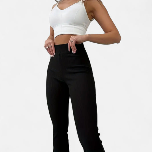 Valmonti | Slanke damesleggings – geribbelde elegantie met hoge taille