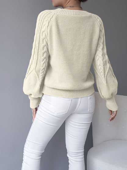 Sabine | Cable-Knit Lantern Sleeve Sweater
