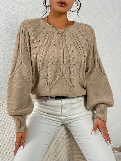 Sabine | Cable-Knit Lantern Sleeve Sweater