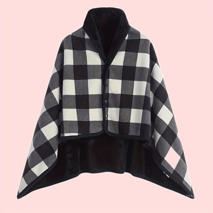 Rosamund | Gezellige geruite cardigan omslagsjaal