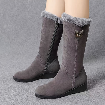 Annalise | Fur-Trimmed Mid-Calf Boots