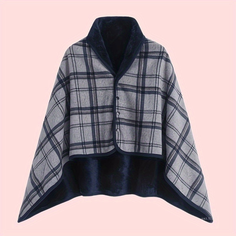Rosamund | Gezellige geruite cardigan omslagsjaal