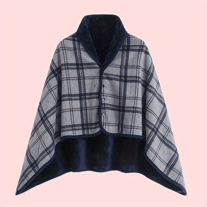 Rosamund | Gezellige geruite cardigan omslagsjaal
