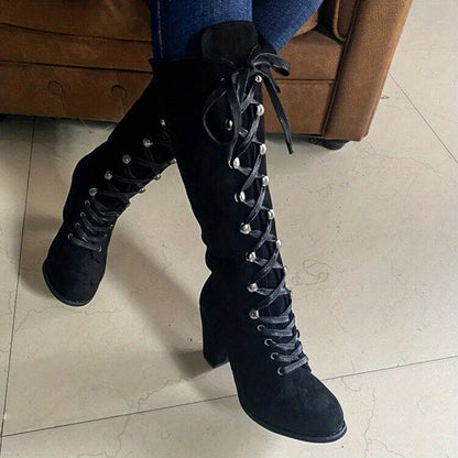 Clarissa | Lace-Up Knee-High Boots