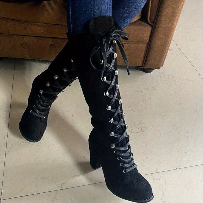 Clarissa | Lace-Up Knee-High Boots