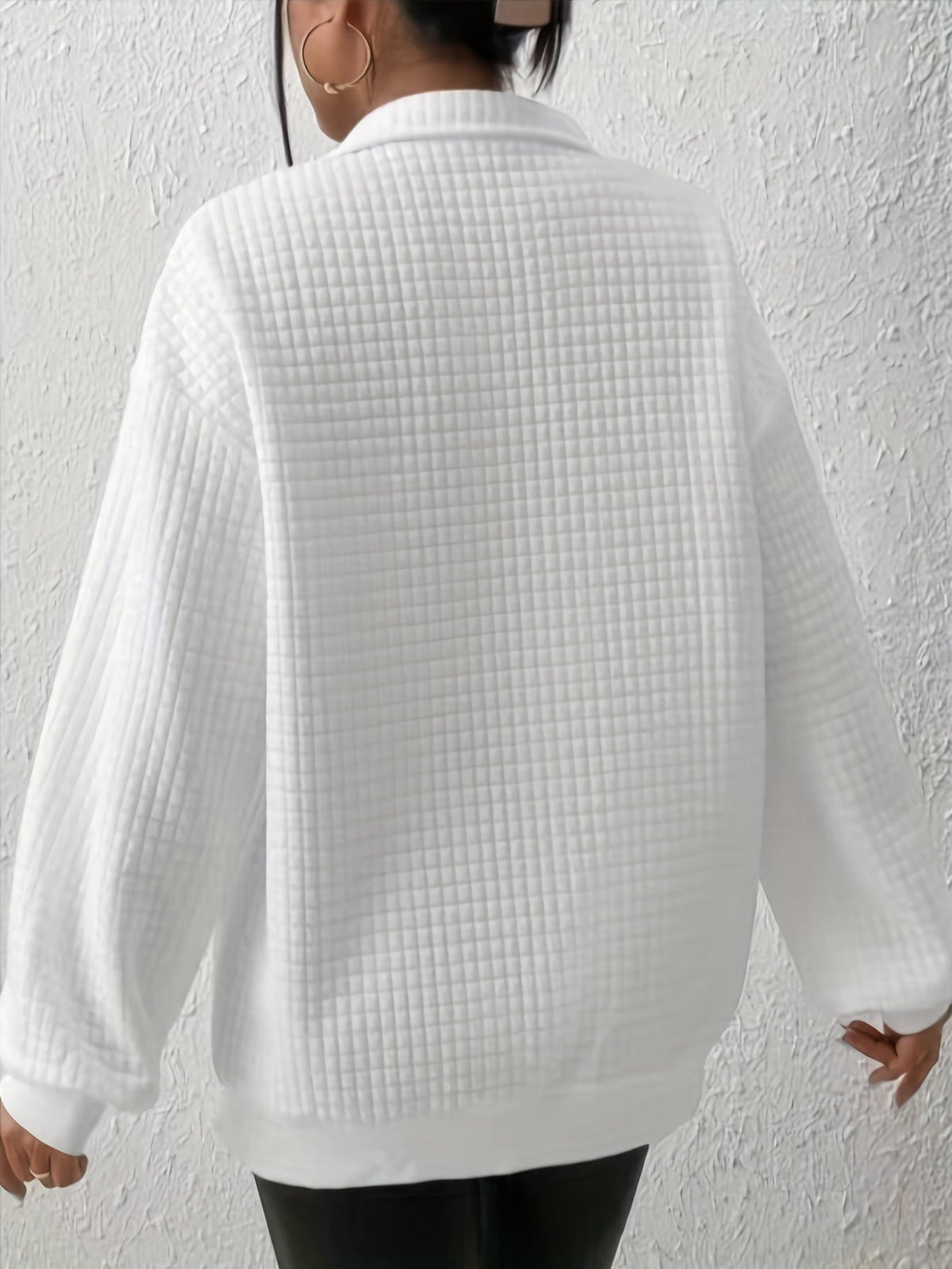Elodie | Textured Quarter-Zip Pullover