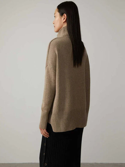 Women’s Cashmere Blend Roll-Neck Jumper – Soft Knit for Autumn and Winter