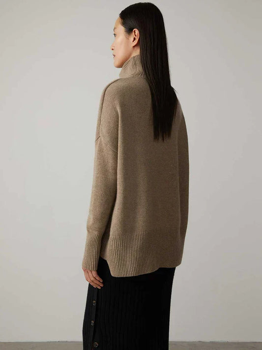 Trui met rolkraag van kasjmiermix voor dames – zachte breisel voor herfst en winter
