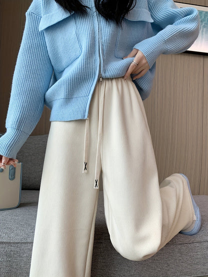 Wijde pantalon met fleece voering