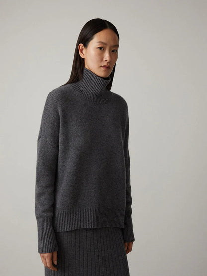 Women’s Cashmere Blend Roll-Neck Jumper – Soft Knit for Autumn and Winter