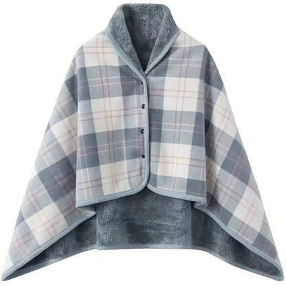 Rosamund | Gezellige geruite cardigan omslagsjaal