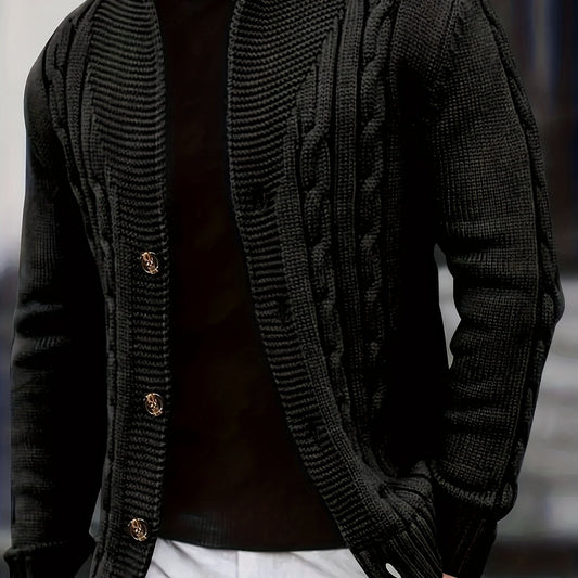 Trevor | Kabelgebreide cardigan met knopen