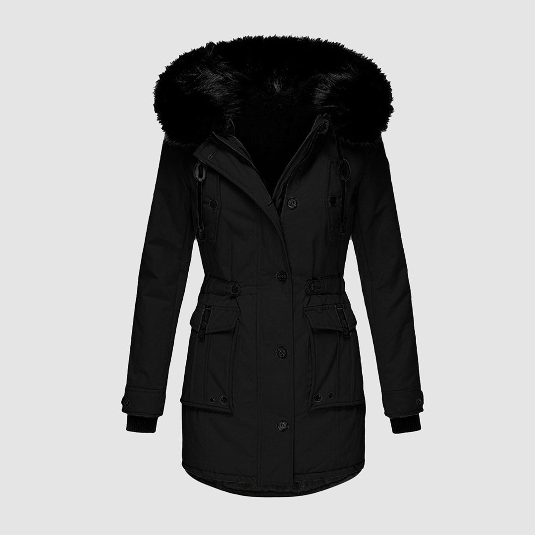 Waterdichte thermische winterparka met capuchon van kunst bont