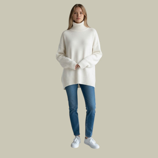 Relaxte gebreide coltrui voor dames – oversized pullover voor de winter