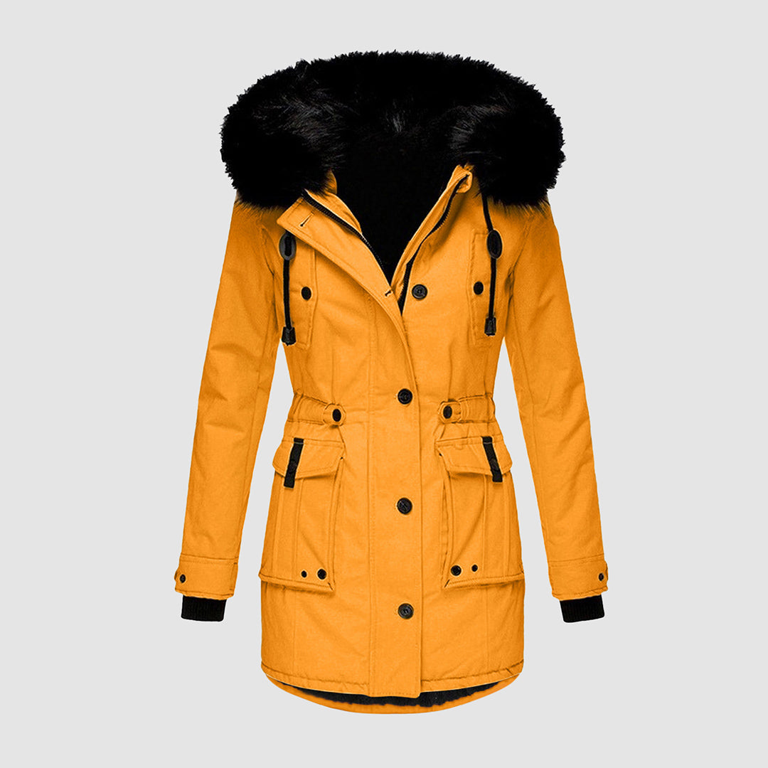 Waterdichte thermische winterparka met capuchon van kunst bont