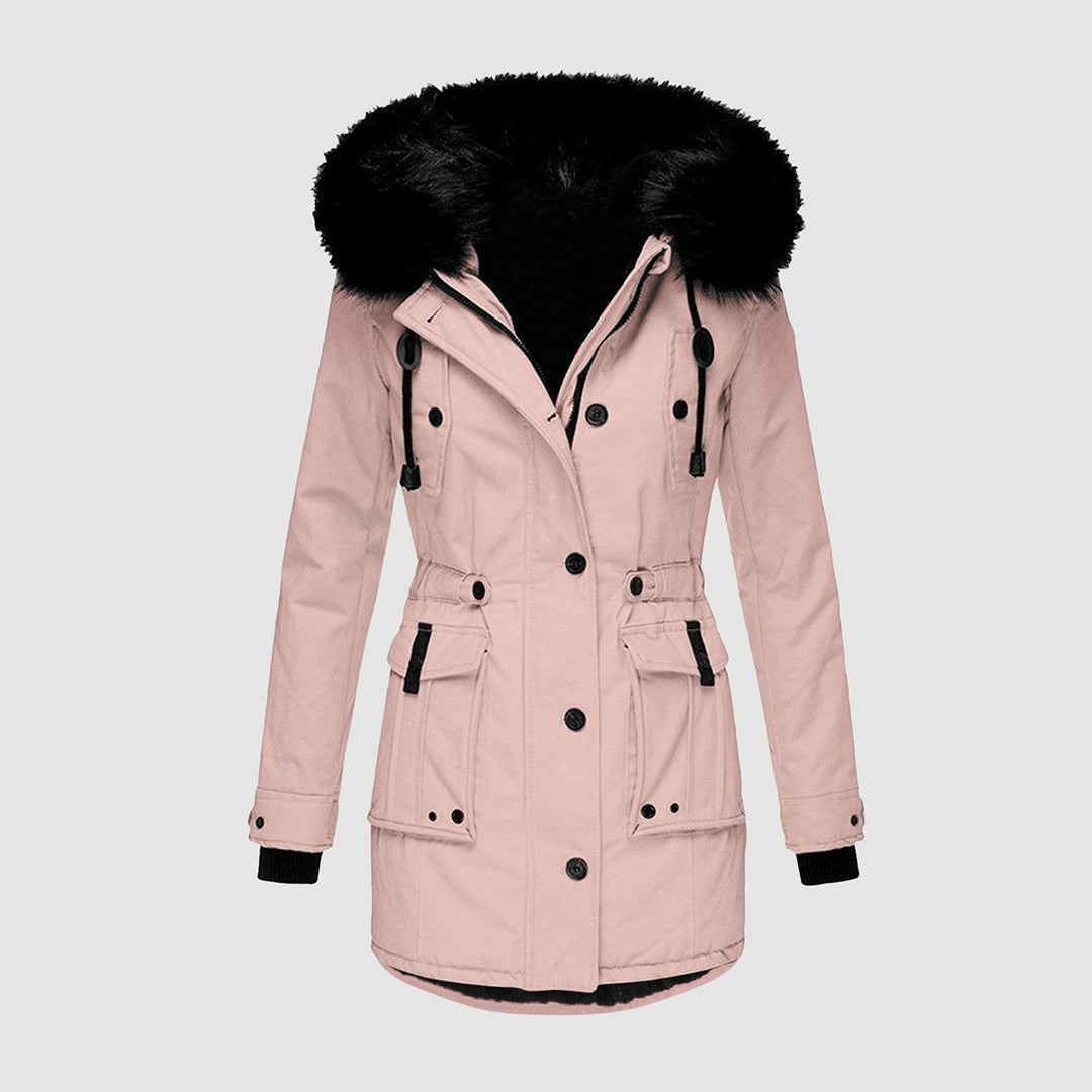 Waterdichte thermische winterparka met capuchon van kunst bont