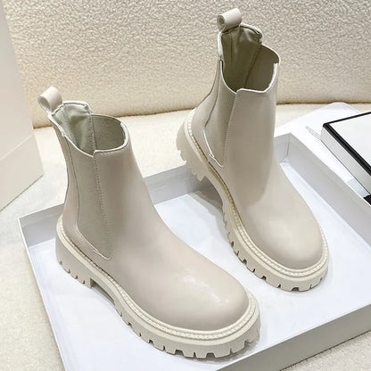 Stoere Chelsea boots voor dames – enkellaarsjes met dikke zool voor dagelijks gebruik in herfst en winter