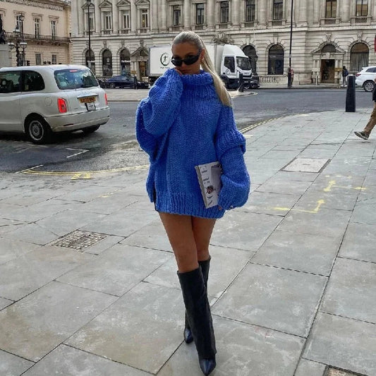Grof gebreide dames coltrui – oversized winterpullover voor gezellig lagen bij koud weer