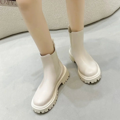 Stoere Chelsea boots voor dames – enkellaarsjes met dikke zool voor dagelijks gebruik in herfst en winter