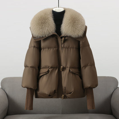 Women’s Faux-Fur Hooded Puffer Jacket – Water-Repellent Glamorous Winter Layer for Elegant Cold-Weather Wear