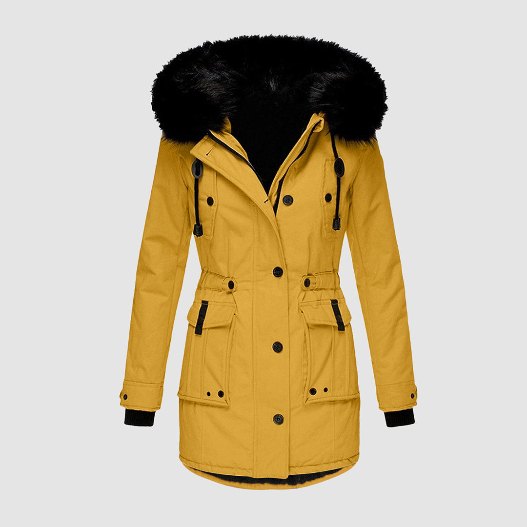 Waterdichte thermische winterparka met capuchon van kunst bont