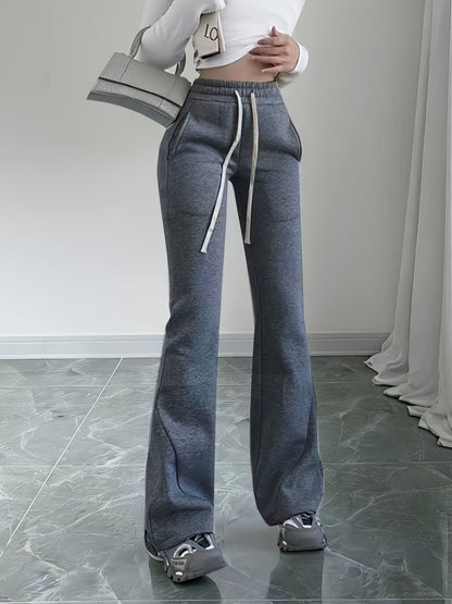 Uitlopende loungebroek met hoge taille