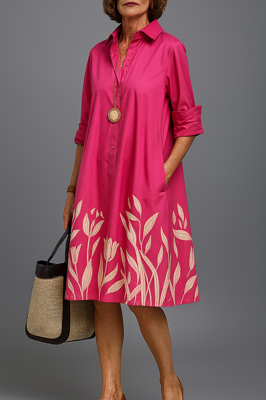 Nola | Comfortabele midi-jurk met lange mouwen