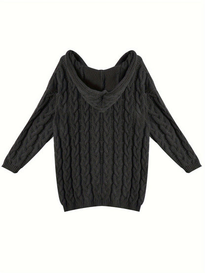 Florence | Ruimvallende cardigan kabeltrui met V-hals