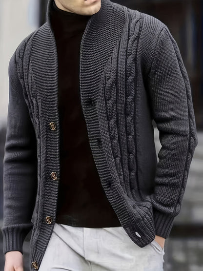 Trevor | Cable-Knit Button Cardigan