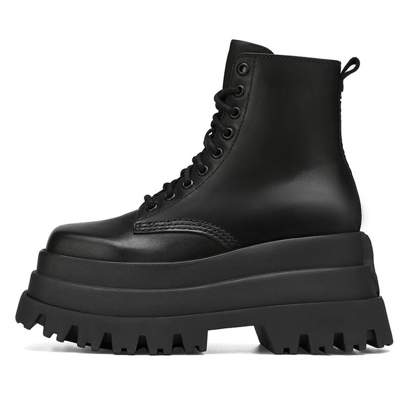 Stoere veterenkellaarsjes met plateauzool voor dames – combat boots met profielzool voor casual stads- en alternatieve looks