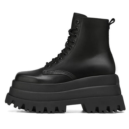 Stoere veterenkellaarsjes met plateauzool voor dames – combat boots met profielzool voor casual stads- en alternatieve looks