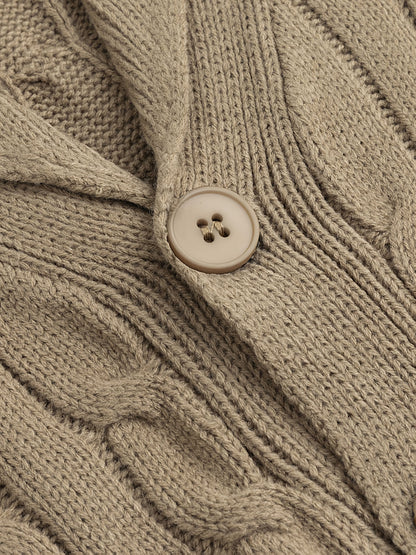 Walter | Shawl Collar Cable Knit Cardigan