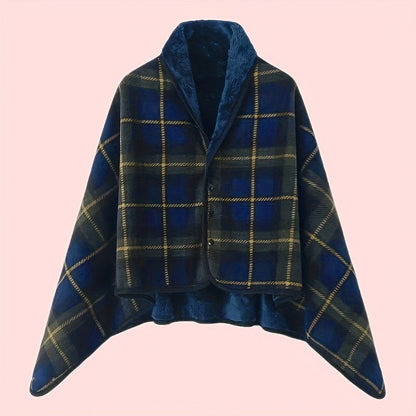 Rosamund | Gezellige geruite cardigan omslagsjaal