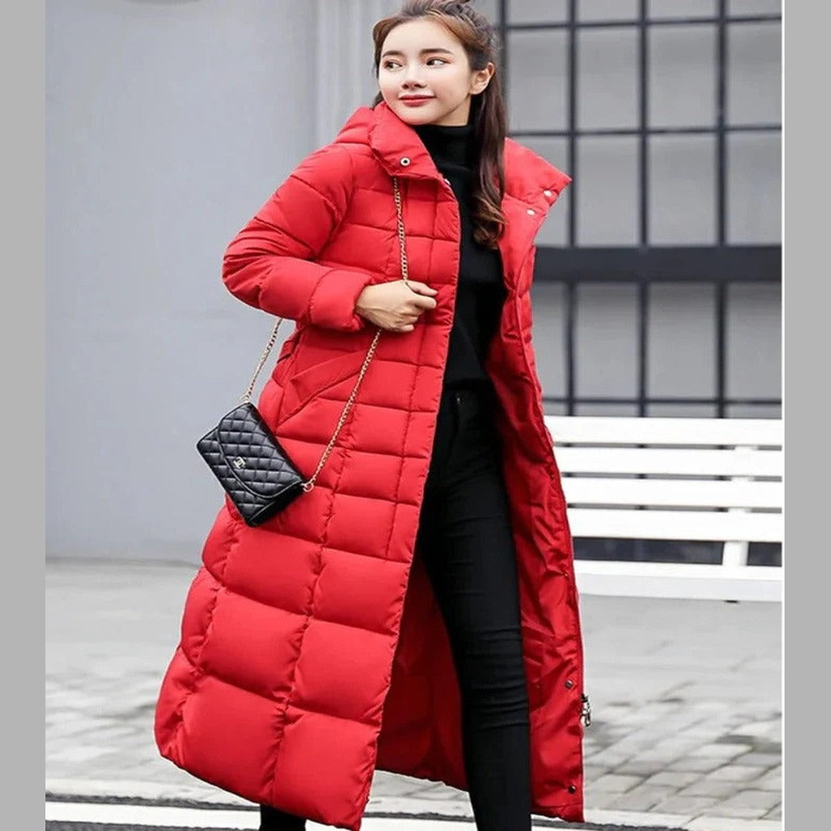 Winterparka met capuchon voor dames, met fleecevoering en utility-zakken