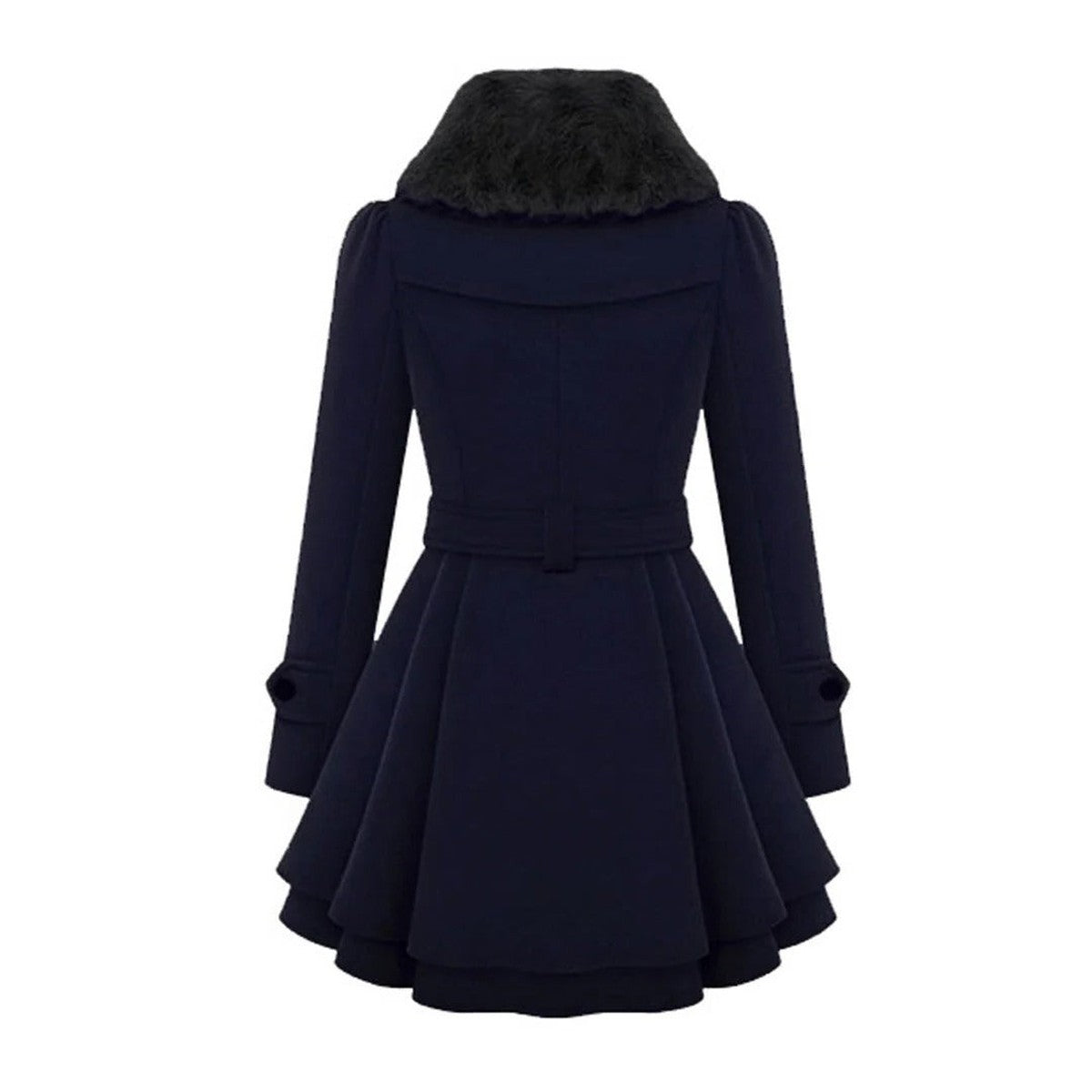 Gewatteerde parka puffer jas voor dames met capuchon met imitatiebontrand