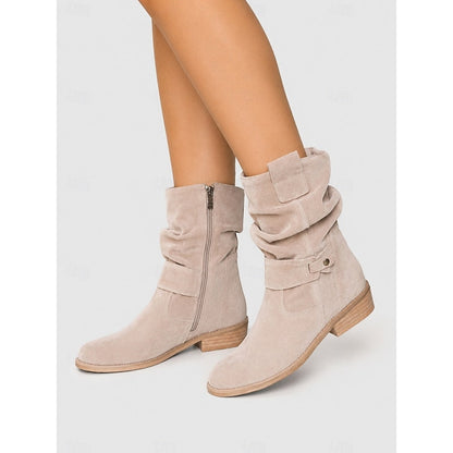 Slouchy enkellaarsjes met gesp