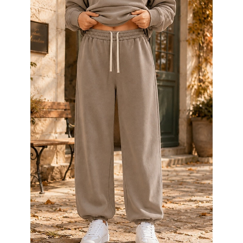 Relaxte wijde joggingbroek