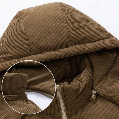 Hooded Puffer Jacket with Insulated Padding and Two Tone Design