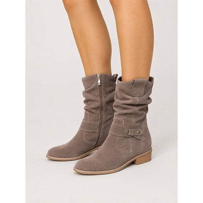 Slouchy enkellaarsjes met gesp