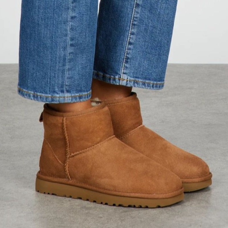 Julia I Women’s Boston Mini Boots Stylish Winter Footwear Comfortable Warm Fleece-Lined Ankle Boots