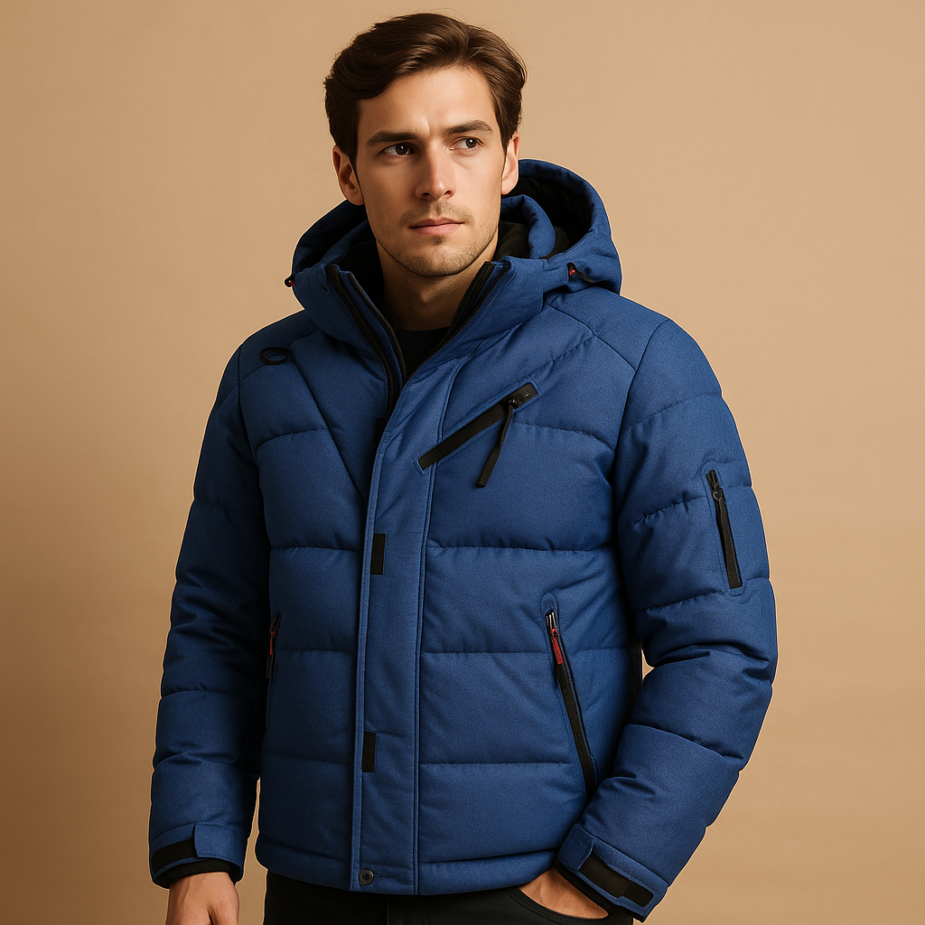 Men’s Hooded Puffer Jacket – Insulated Short Winter Layer for Cold-Weather City Travel Outdoor and Everyday Wear