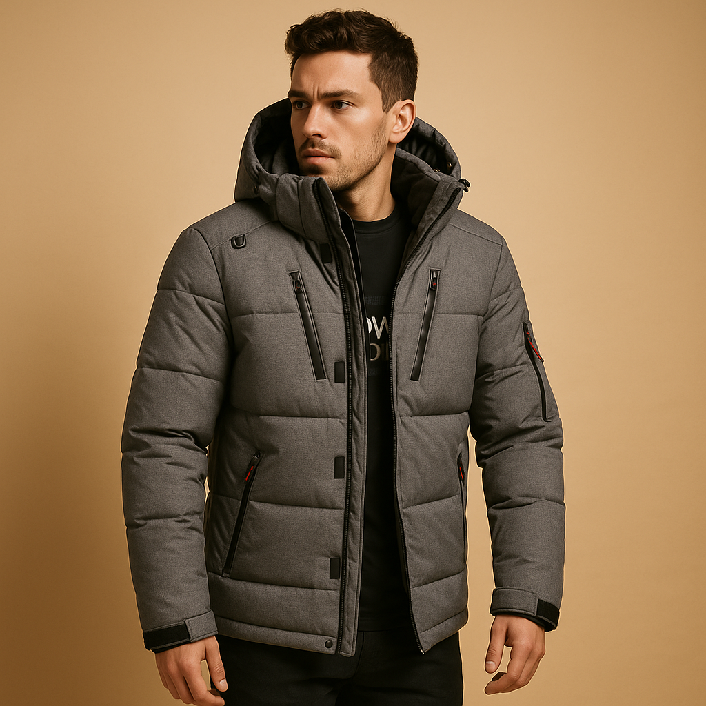 Men’s Hooded Puffer Jacket – Insulated Short Winter Layer for Cold-Weather City Travel Outdoor and Everyday Wear